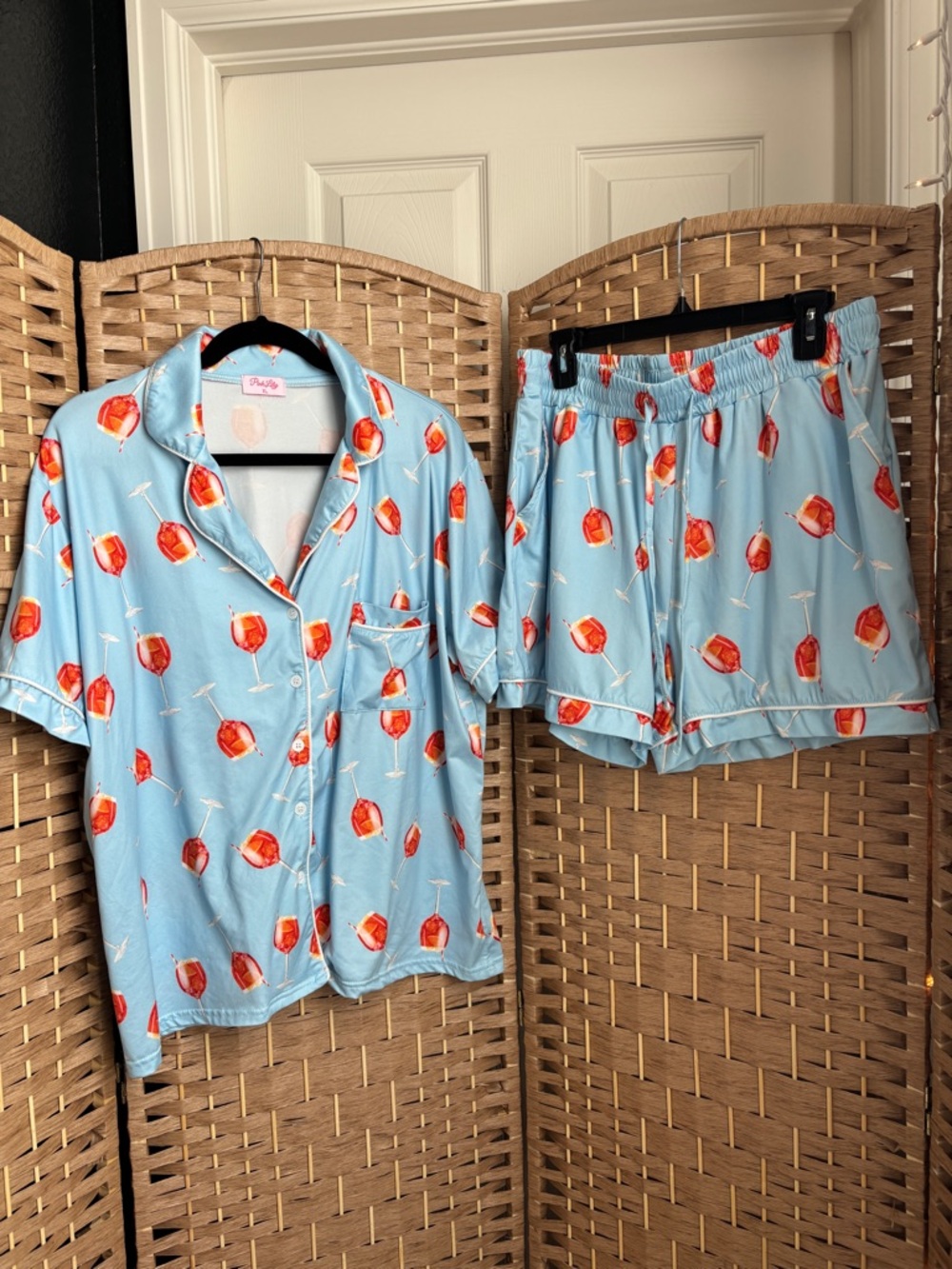 Aperol spritz summer pajama short set